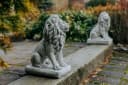 gartendekoparadies.de Löwen Statue 2er-Set Steinfigur Torwächter 34 cm Bild 4