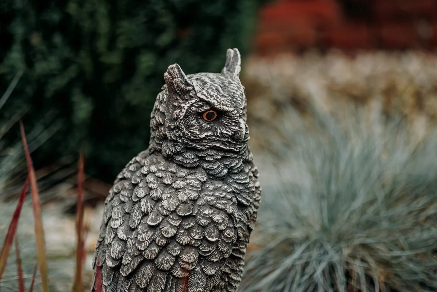 gartendekoparadies.de Gartenfigur Eule Uhu Steinfigur Grau Antik - Bild 5