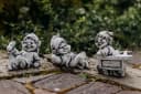 gartendekoparadies.de Gartenfigur 5er Set Gnom Familie Steinfiguren Grau Bild 3