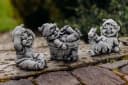 gartendekoparadies.de Gartenfigur 5er Set Gnom Familie Steinfiguren Grau Bild 4