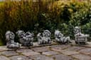 gartendekoparadies.de Gartenfigur 5er Set Gnom Familie Steinfiguren Grau Bild 5