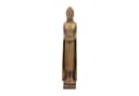 gartendekoparadies.de Schlanke Buddha Statue Steinfigur Gold Frostsicher Bild 1