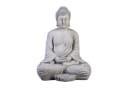 gartendekoparadies.de Buddha Statue Grau Steinfigur Bild 1