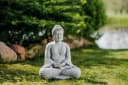 gartendekoparadies.de Buddha Statue Grau Steinfigur Bild 5