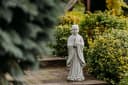 gartendekoparadies.de Stehender Buddha Mönch Steinfigur Grau Frostsicher Bild 1