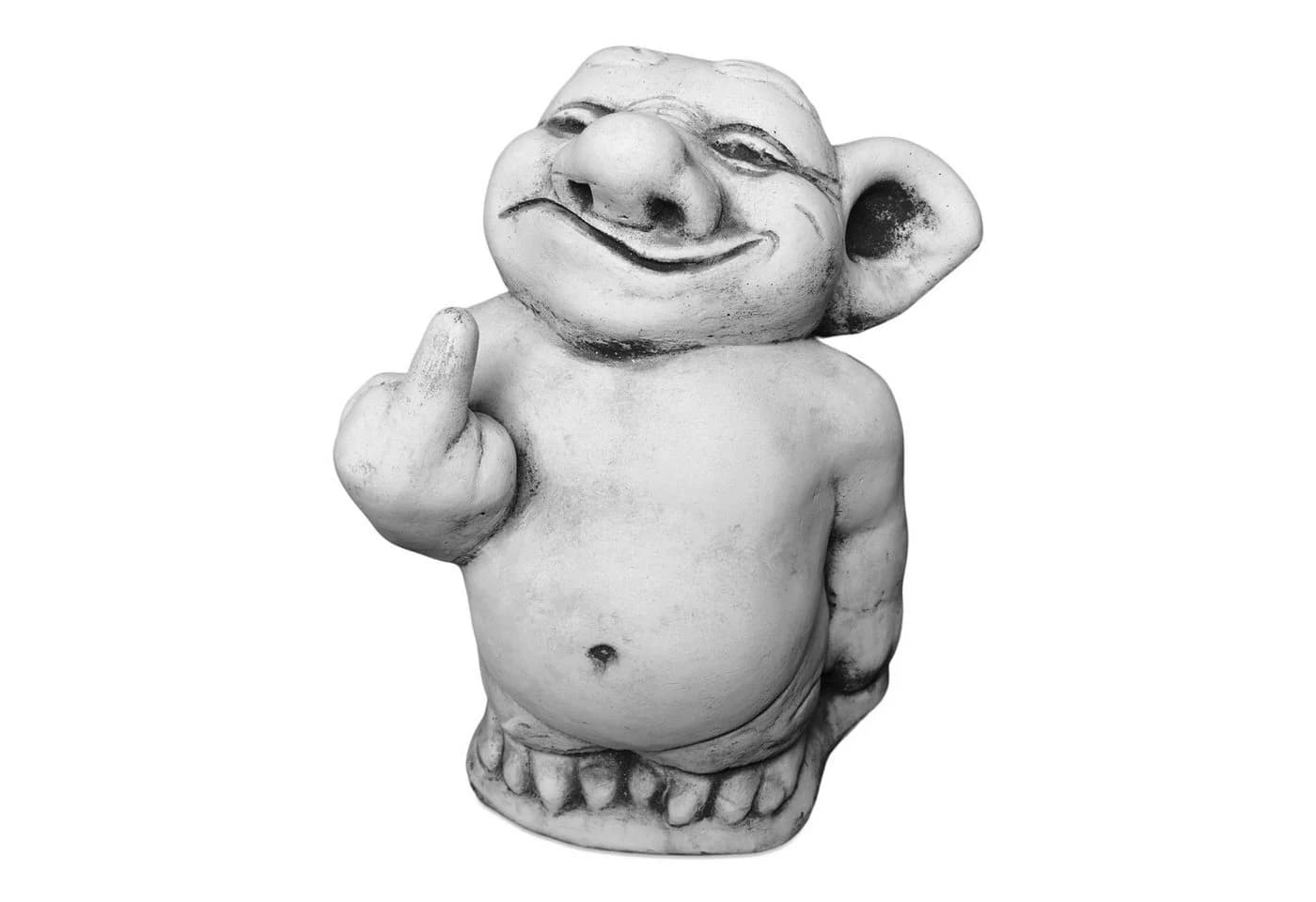 Gartendekoparadies.de Gartenfigur Massive Steinfigur Troll Grau