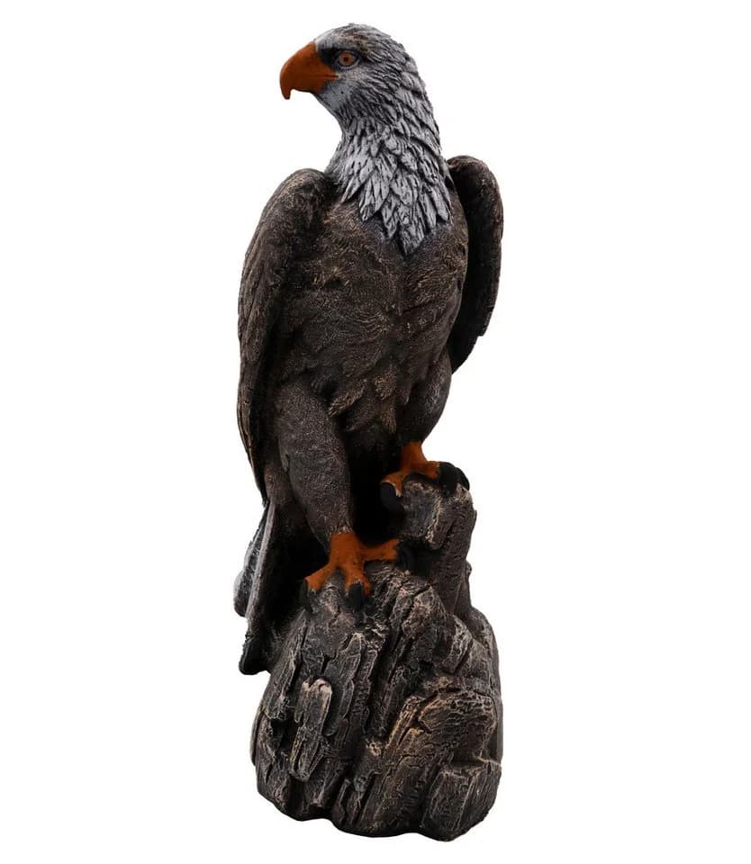 gartendekoparadies.de Gartenfigur Mächtiger Adler Steinfigur 50 cm 14 kg Mehrfarbig