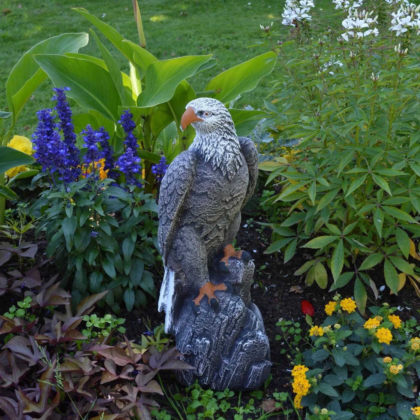 gartendekoparadies.de Gartenfigur Mächtiger Adler Steinfigur 50 cm 14 kg Mehrfarbig - Bild 2