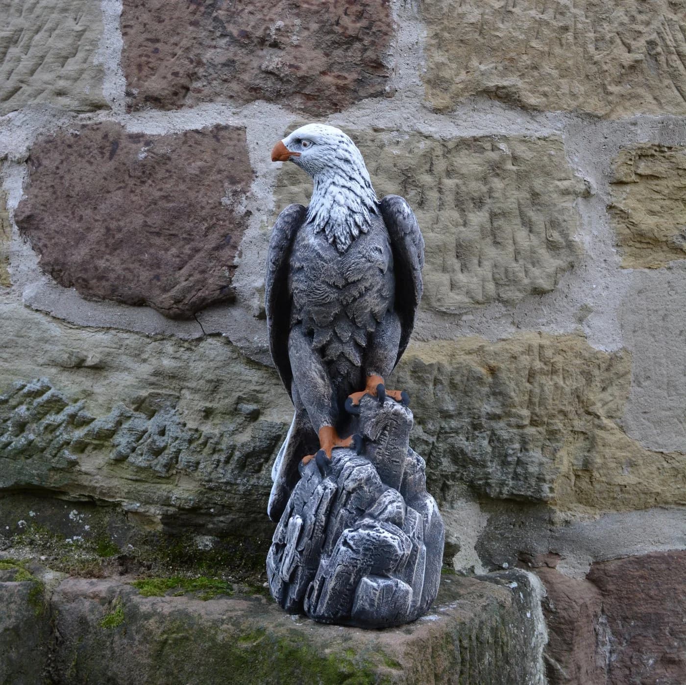 gartendekoparadies.de Gartenfigur Mächtiger Adler Steinfigur 50 cm 14 kg Mehrfarbig - Bild 5