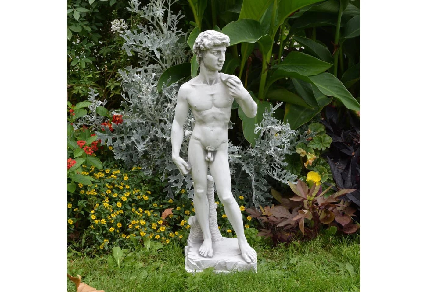gartendekoparadies.de Gartenfigur David Statue Grau Kunststein - Bild 2