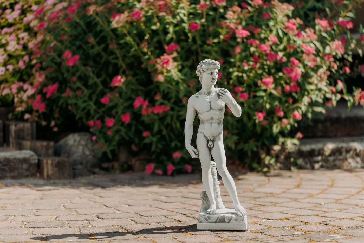 gartendekoparadies.de Gartenfigur David Statue Grau Kunststein - Bild 5