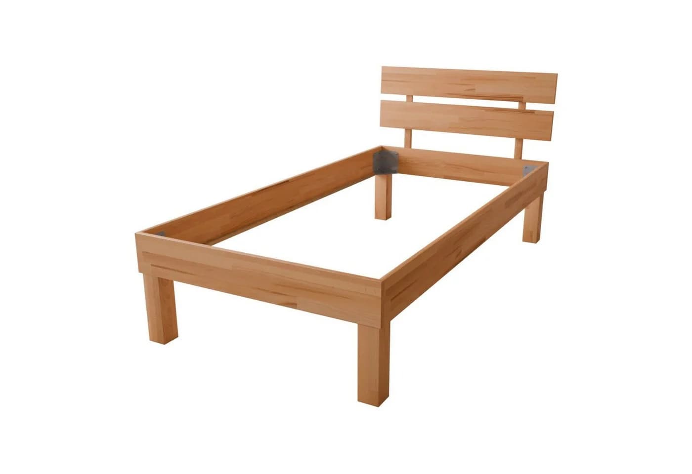 MeinMassivholz Holzbett PALMA Kernbuche Komfortbett Massivholz Bettgestell Kopfpaneel Einzel- & Doppelbett - Bild 1