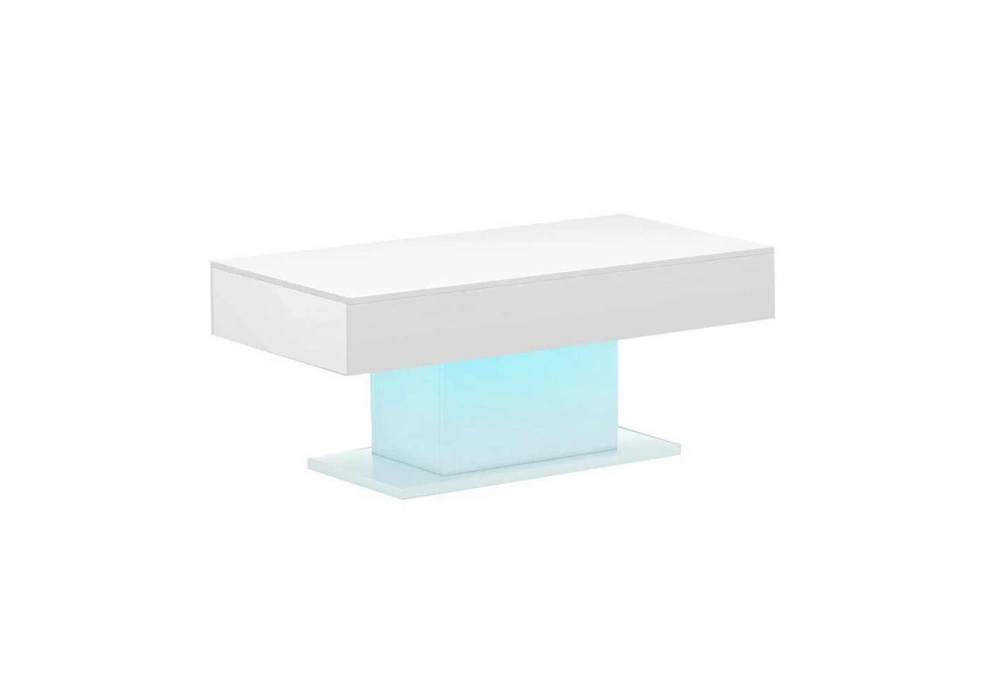 radelldar Couchtisch Wohnzimmertisch Hochglanz 110x55x50cm,USB - Bild 2