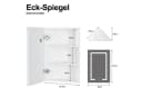 radelldar Eckschrank mit LED-Beleuchtung & HD-Spiegel – 3 Stauraumfächer Bild 1