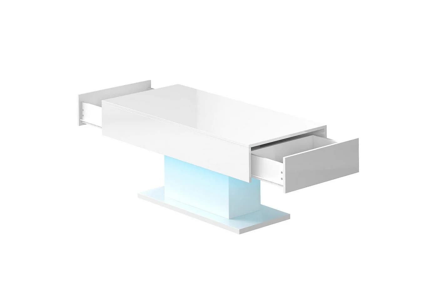 radelldar Couchtisch Wohnzimmertisch Hochglanz 110x55x50cm USB - Bild 2