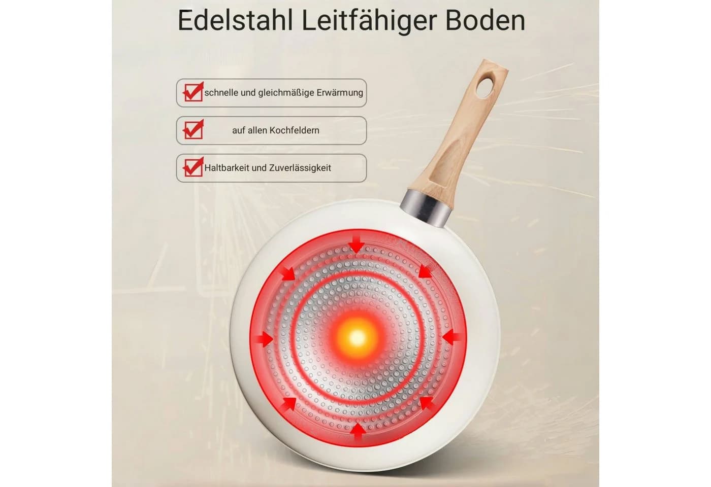 FOHERE Pfannen-Set 15-tlg. Keramik Aluminium Antihaft - Bild 4