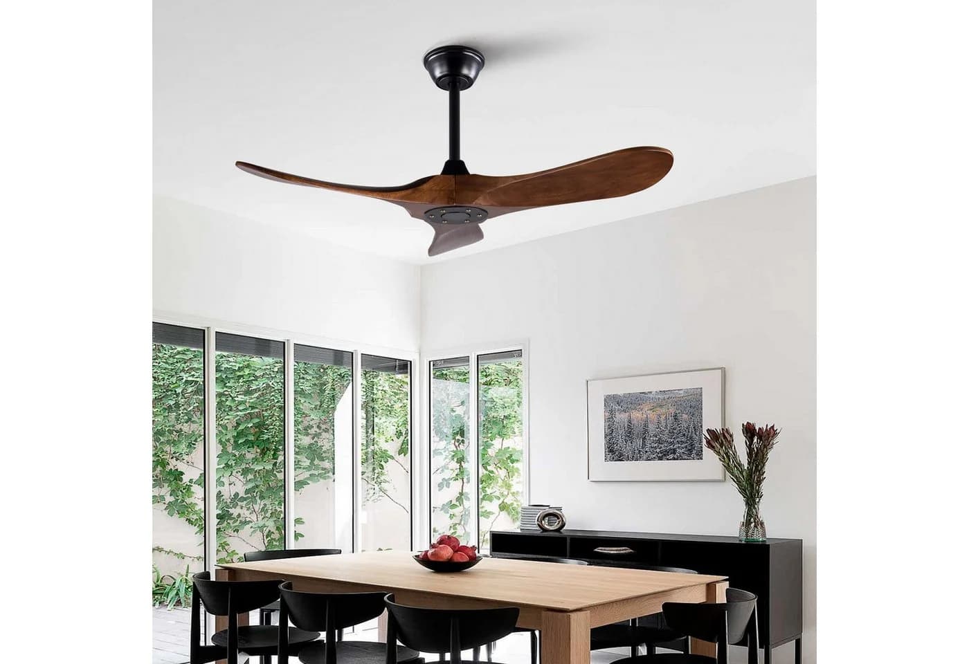 Rolipo Deckenventilator 42 Zoll Propeller Design Massivholz Fernbedienung