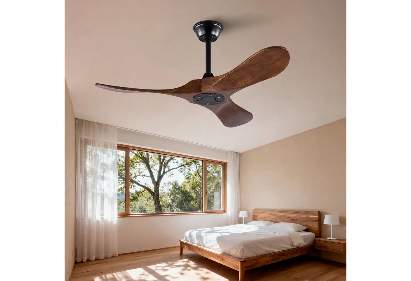 Rolipo Deckenventilator 42 Zoll Propeller Design Massivholz Fernbedienung - Bild 2