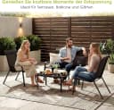 TLGREEN Gartenlounge-Set 4-teilig Schwarz Stahl Textilene Bild 1