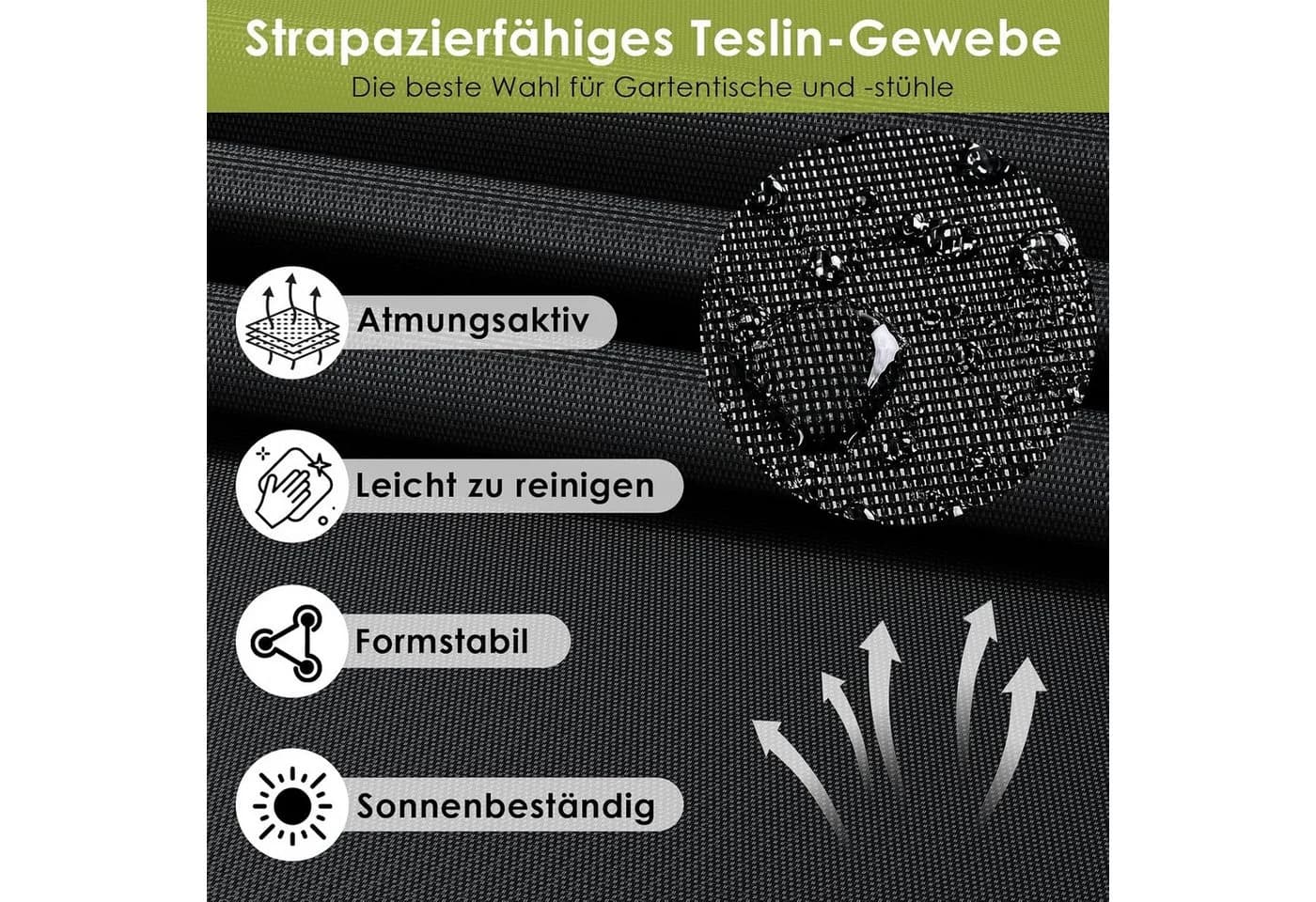 TLGREEN Gartenlounge-Set 4-teilig Schwarz Stahl Textilene - Bild 4