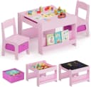 TLGREEN Kindersitzgruppe 3-in-1 Multifunktional Rosa mit Whiteboard Bild 2