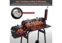 TLGREEN Holzkohlegrill 2-in-1 Smoker mit Thermometer & Rädern Schwarz Bild 4