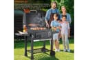 TLGREEN Holzkohlegrill XXL Grillwagen mit Deckel grau Bild 3