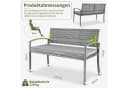 TLGREEN Gartenbank 2-Sitzer Grau PE-Rattan Metallrahmen Bild 1