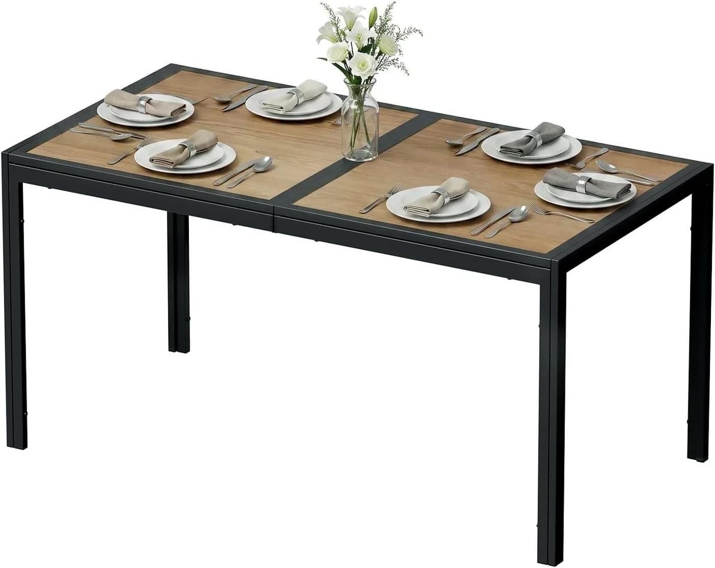 TLGREEN Gartentisch DPC Schwarz 150x80 cm - Bild 2