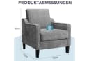 TLGREEN Loungesessel Grau Chenille Federkern Polsterstuhl Bild 3