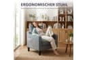 TLGREEN Loungesessel Grau Chenille Federkern Polsterstuhl Bild 5