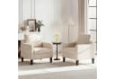 TLGREEN Loungesessel Beige Chenille Polstersessel mit Kissen Bild 1