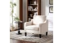TLGREEN Loungesessel Beige Chenille Polstersessel mit Kissen Bild 2