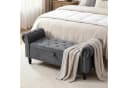 TLGREEN Bettbank Doppelter Hocker mit Stauraum Beige Samt Bild 2