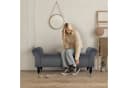 TLGREEN Bettbank Doppelter Hocker mit Stauraum Beige Samt Bild 4