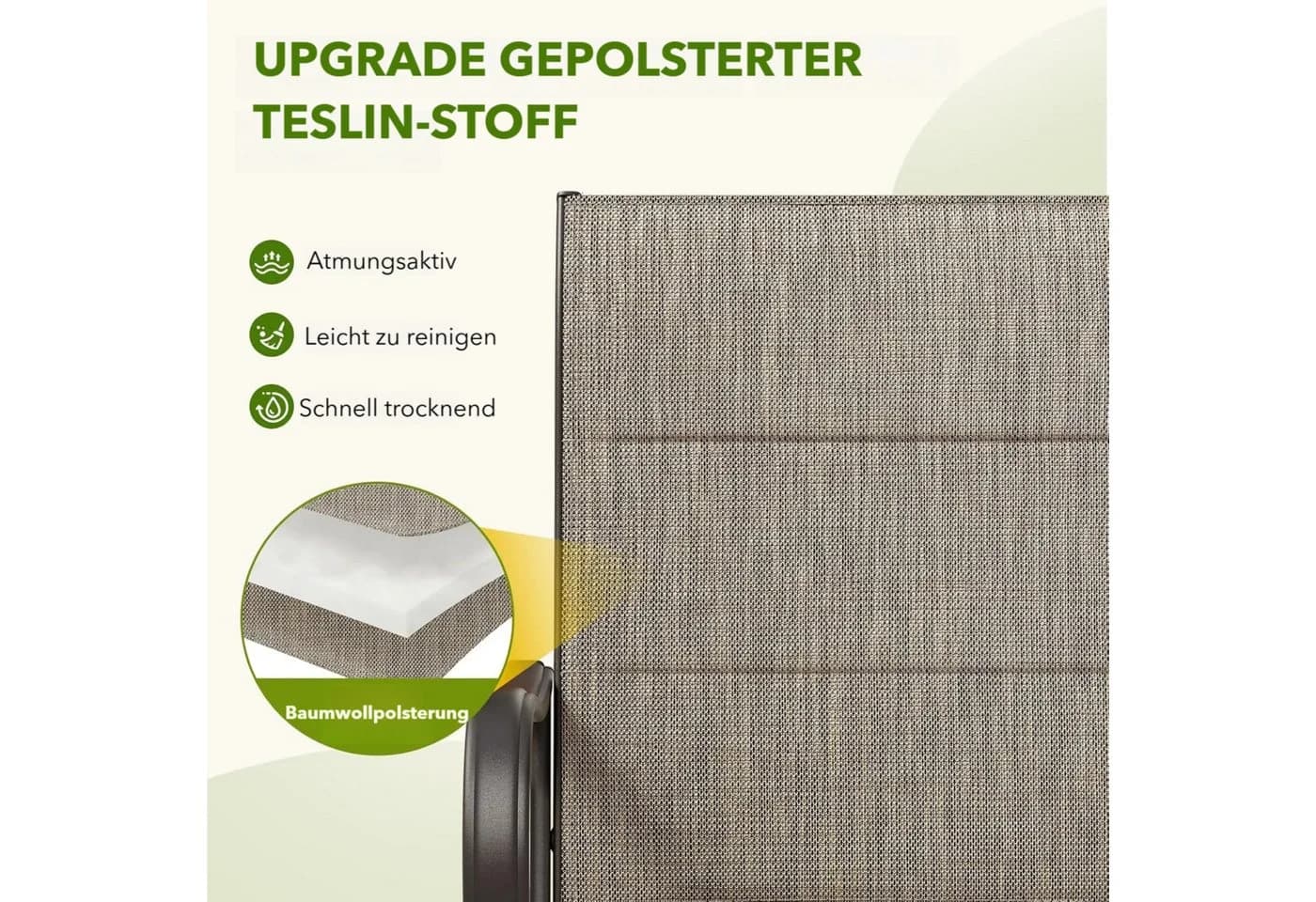 TLGREEN Gartenstuhl hochlehner 2er Set 360° drehbar Braun - Bild 4