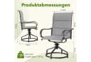 TLGREEN Gartenstuhl Hochlehner 2er Set Grau 360° drehbar wetterfest Bild 1
