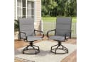 TLGREEN Gartenstuhl Hochlehner 2er Set Grau 360° drehbar wetterfest Bild 2