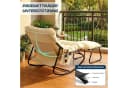 TLGREEN Schaukelstuhl mit Hocker, gepolstert, beige, Metall Bild 5