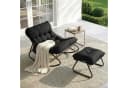 TLGREEN Schaukelstuhl mit Hocker Schwarz Metallrahmen Bild 1
