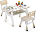 TLGREEN Kindertisch Set mit höhenverstellbarem Stuhl und Stauraum Bild 2