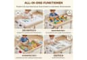 TLGREEN Kindertisch 3-teilig höhenverstellbar mit Stühlen Grau-Gelb Bild 4