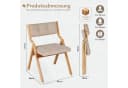 TLGREEN 4er Set Klappstühle Naturholz Grau Beige Bild 1