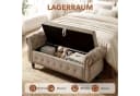TLGREEN Bettbank Braun mit Stauraum & Knopfpolsterung Bild 3
