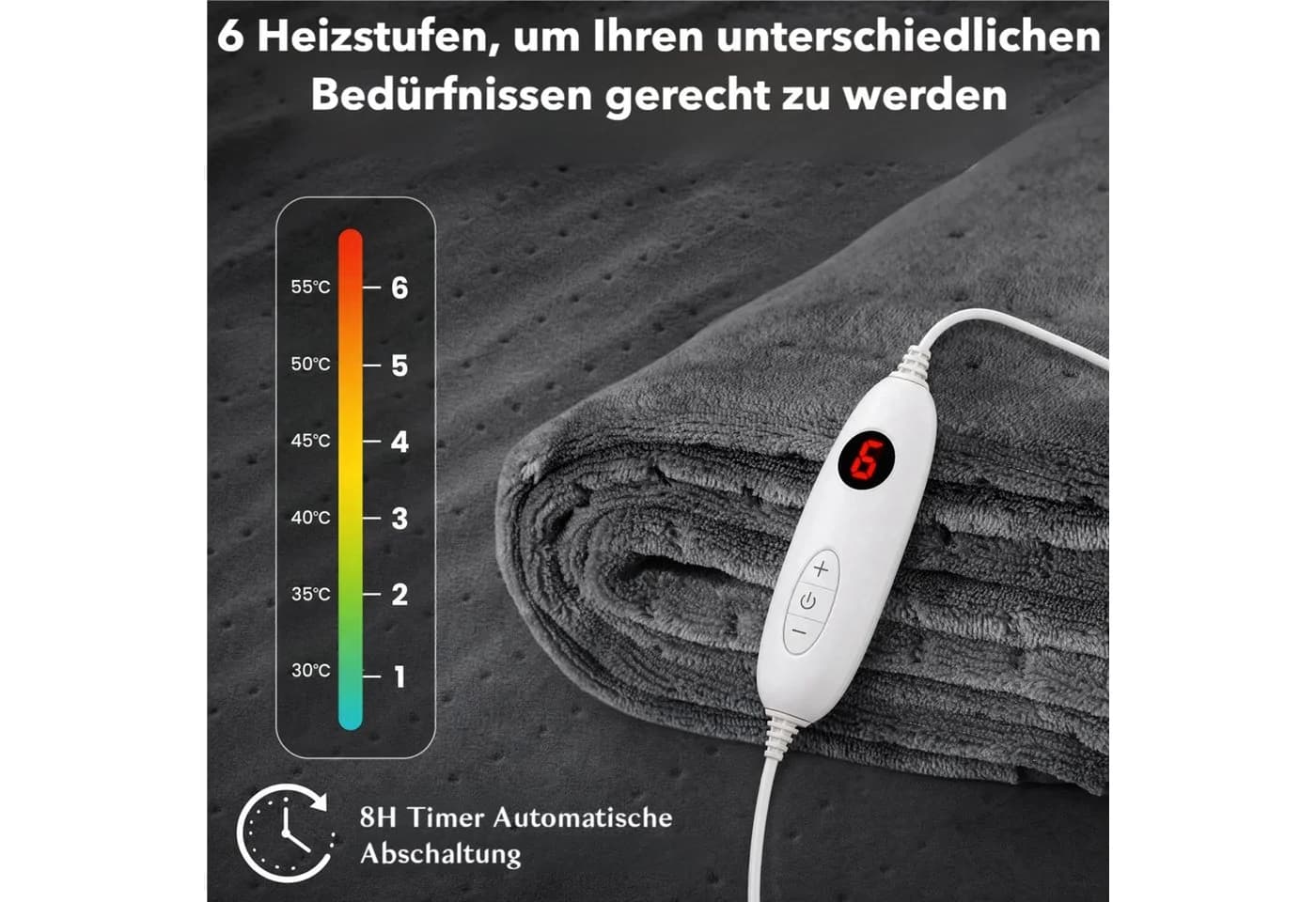TLGREEN Wärmeunterbett mit Abschaltautomatik und 6 Temperaturstufen - Bild 3