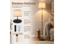TLGREEN Stehlampe LED mit Fernbedienung E27 Leinen Schirm Beige Bild 3