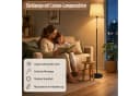 TLGREEN Stehlampe LED mit Fernbedienung E27 Leinen Schirm Beige Bild 5
