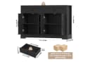 HOMECHO Buffet 120cm Küchenschrank Weiß/Braun mit 2 Schubladen 4 Türen Bild 1