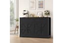 HOMECHO Buffet 120cm Küchenschrank Weiß/Braun mit 2 Schubladen 4 Türen Bild 2