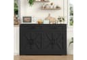 HOMECHO Buffet 120cm Küchenschrank Weiß/Braun mit 2 Schubladen 4 Türen Bild 5